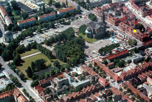 Luftaufnahme vom Bassinplatz und dem Holländischen Viertel